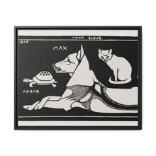 Akbar the tortoise, Max the dog and Puss the cat (1916 ) by Julie de Graag - NOMADEN ART GALLERY