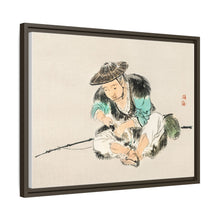 Man maintaining a fishing rod by Kōno Bairei (1844-1895)