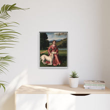 A virgin and a unicorn; representing chastity