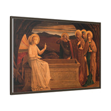 The women at the grave of Christ: anangel tells them that he is risen. Colour lithograph by M. and N. Hanhart after J.E. Goodall after Fra Angelico.