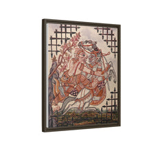 A scene from the Ramayana: Hanuman catching Virunyananti . Gouache painting by a Thai artist.