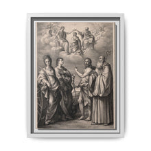 The coronation of the Virgin with four saints: Saint Catherine of Alexandria, Saint John the Evangelist, Saint John the Baptist and Saint Benedict or Saint Romuald. Drawing by F. Rosaspina, c. 1830, after G. Reni. - NOMADEN ART GALLERY