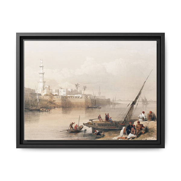 View on the Nile ferry to Gizeh illustration by David Roberts (1796–1864) - Decorative Wall Art - NOMADEN ART GALLERY