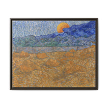 Landschap met korenschelven en opkomende maan (1889) by Vincent van Gogh - NOMADEN ART GALLERY