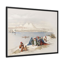 Pyramids of Gezeeh (Giza) from the Nile illustration by David Roberts (1796–1864)