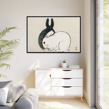 Black and white rabbits by Kōno Bairei (1844-1895)