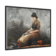 A Fishergirl Baiting Lines (1881) by Winslow Homer