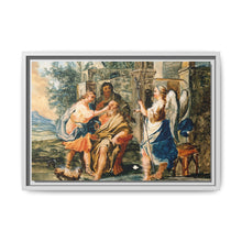 Tobias restoring the eyesight of Tobit in the presence of Raphael and Anna. Gouache painting by a Spanish painter, 19th century. - NOMADEN ART GALLERY