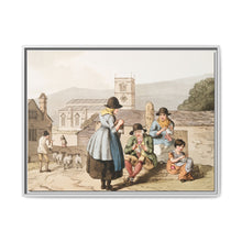 Illustration of Wensley Dale knitters from The Costume of Yorkshire (1814) by George Walker - NOMADEN ART GALLERY