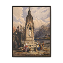 People near a river praying before the figure of a saint on a memorial cross - NOMADEN ART GALLERY