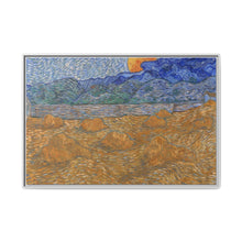 Landschap met korenschelven en opkomende maan (1889) by Vincent van Gogh - NOMADEN ART GALLERY