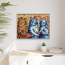 Three cats singing. Gouache by Louis Wain, 1925/1939