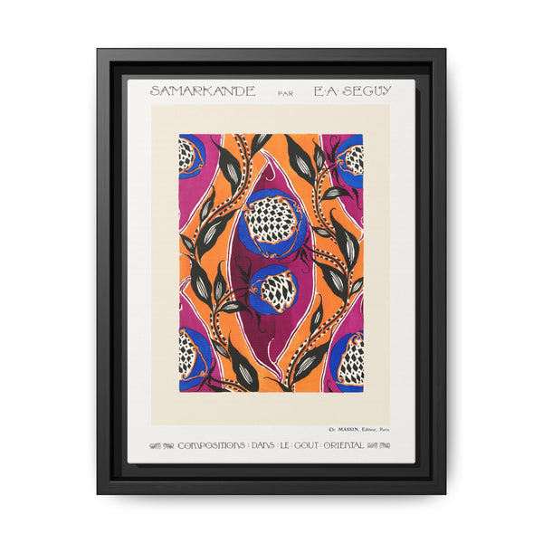 Flower pochoir pattern in Art Nouveau oriental style - NOMADEN ART GALLERY