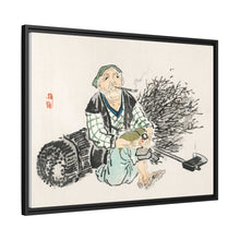 Smoking farmer with branches by Kōno Bairei (1844-1895)