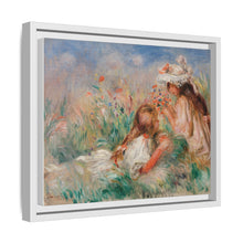 Mädchen im Gras arrangieren einen Blumenstrauß (Fillette couchée sur l'herbe et jeune fille arrangant un Bouquet) (1890) von Pierre-Auguste Renoir.