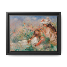 Girls in the Grass Arranging a Bouquet (Fillette couchée sur l'herbe et jeune fille arrangeant un bouquet) (1890) by Pierre-Auguste Renoir. - NOMADEN ART GALLERY