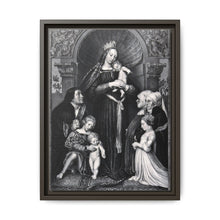Saint Mary (the Blessed Virgin) with the Christ Child and a family as donors. Lithograph by F.S. Hanfstaengl, 1832 , after H. Holbein. - NOMADEN ART GALLERY