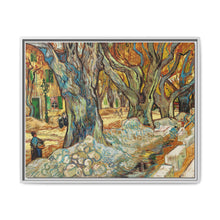 The Large Plane Trees (Road Menders at Saint-Rémy) (1889) by Vincent Van Gogh. Original from The Cleveland Museum of Art. - NOMADEN ART GALLERY