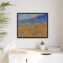 Landschap met korenschelven en opkomende maan (1889) by Vincent van Gogh - NOMADEN ART GALLERY
