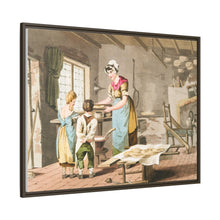 Illustration of woman making oat cakes from The Costume of Yorkshire (1814)