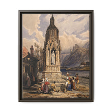 People near a river praying before the figure of a saint on a memorial cross - NOMADEN ART GALLERY