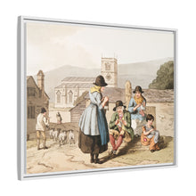 Illustration of Wensley Dale knitters from The Costume of Yorkshire (1814) by George Walker