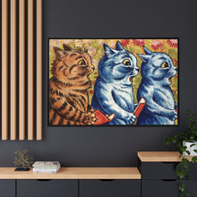 Three cats singing. Gouache by Louis Wain, 1925/1939