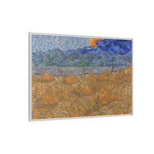 Landschap met korenschelven en opkomende maan (1889) by Vincent van Gogh - NOMADEN ART GALLERY
