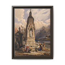 People near a river praying before the figure of a saint on a memorial cross - NOMADEN ART GALLERY