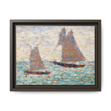 Two Sailboats at Grandcamp (Deux voiliers Ã Grandcamp) (ca. 1885) by Georges Seurat - NOMADEN ART GALLERY