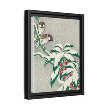 Sparrows on snowy berry bush (ca. 1900–1945) by Ohara Koson