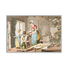 Illustration of woman making oat cakes from The Costume of Yorkshire (1814) - NOMADEN ART GALLERY