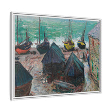 Boats on the Beach at Étretat (1885) by Claude Monet - NOMADEN ART GALLERY
