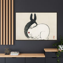 Black and white rabbits by Kōno Bairei (1844-1895)