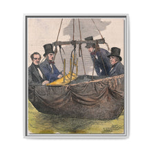 Four men in the basket of a balloon by Mayall. - NOMADEN ART GALLERY