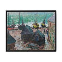 Boats on the Beach at Étretat (1885) by Claude Monet - NOMADEN ART GALLERY
