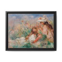 Girls in the Grass Arranging a Bouquet (Fillette couchée sur l'herbe et jeune fille arrangeant un bouquet) (1890) by Pierre-Auguste Renoir. - NOMADEN ART GALLERY