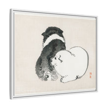 Black and white puppies by Kōno Bairei (1844-1895).