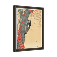 Great spotted woodpecker in tree with red ivy (1925 - 1936) by Ohara Koson