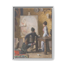 Adéle de Saussure and Marie-Louise Ravel, the Artist's Wife, in His Studio (1877) by Edouard Ravel - NOMADEN ART GALLERY