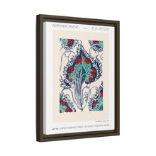 Botanical pochoir pattern in Art Nouveau oriental style