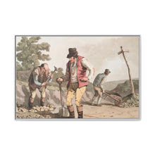 Illustration of stone breakers on the road from The Costume of Yorkshire (1814) by George Walker - NOMADEN ART GALLERY