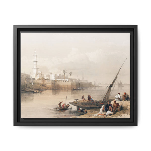 View on the Nile ferry to Gizeh illustration by David Roberts (1796–1864) - Decorative Wall Art - NOMADEN ART GALLERY