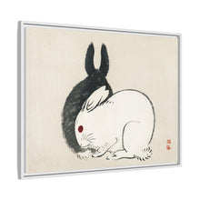 Black and white rabbits by Kōno Bairei (1844-1895)