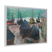 Boats on the Beach at Étretat (1885) by Claude Monet - NOMADEN ART GALLERY