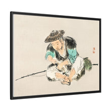 Man maintaining a fishing rod by Kōno Bairei (1844-1895)