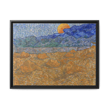 Landschap met korenschelven en opkomende maan (1889) by Vincent van Gogh - NOMADEN ART GALLERY