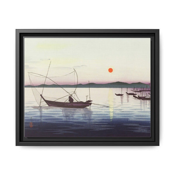 Boats and setting sun (1900 - 1936) by Ohara Koson