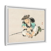 Man maintaining a fishing rod by Kōno Bairei (1844-1895)