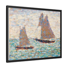 Two Sailboats at Grandcamp (Deux voiliers Ã Grandcamp) (ca. 1885) by Georges Seurat